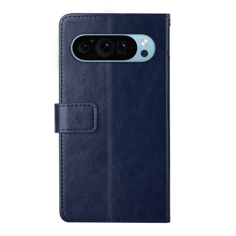 For Google Pixel 9 Pro Y-shaped Pattern Flip Leather Phone Case(Blue) - free shipping - PMC TechLife - Order now!