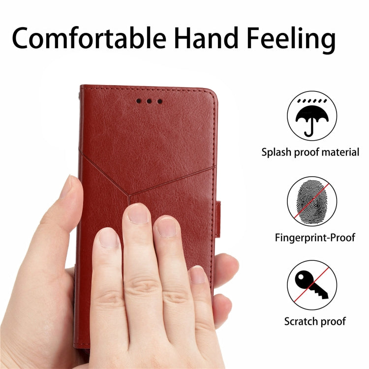 For Google Pixel 9 Pro Y-shaped Pattern Flip Leather Phone Case(Brown) - Google Cases by PMC TechLife | Online Shopping South Africa | PMC TechLife | Buy Now Pay Later Mobicred