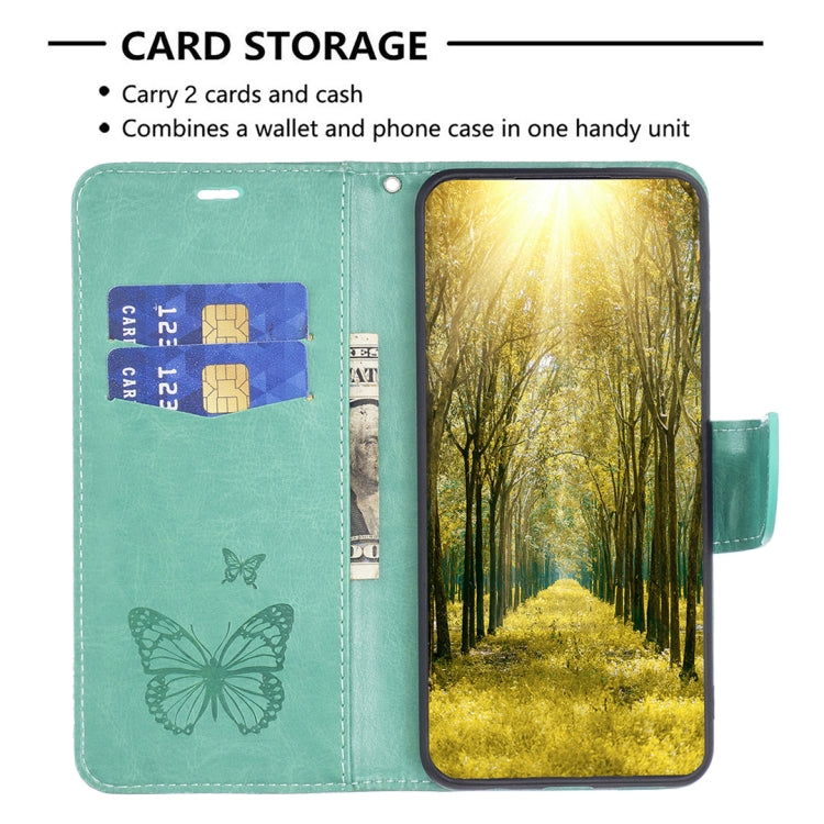 For Samsung Galaxy S24 Ultra 5G Embossing Two Butterflies Pattern Leather Phone Case(Green) - Galaxy S24 Ultra 5G Cases by PMC Jewellery | Online Shopping South Africa | PMC Jewellery