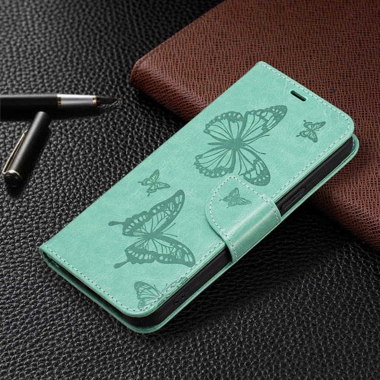 For Samsung Galaxy S24 Ultra 5G Embossing Two Butterflies Pattern Leather Phone Case(Green) - Galaxy S24 Ultra 5G Cases by PMC Jewellery | Online Shopping South Africa | PMC Jewellery