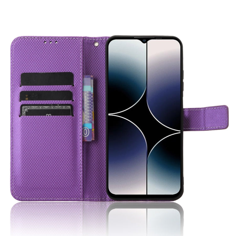 For Ulefone Note 16 Pro Diamond Texture Leather Phone Case(Purple) - Ulefone Cases by PMC Jewellery | Online Shopping South Africa | PMC Jewellery | Buy Now Pay Later Mobicred