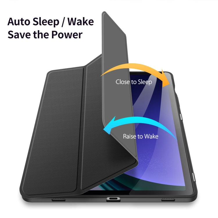 For Samsung Galaxy Tab S10 FE / S9 FE / S9 DUX DUCIS TOBY Series Antiskid Leather Tablet Case with Sleep / Wake-up Function(Black) - free shipping - PMC Jewellery - Order now!