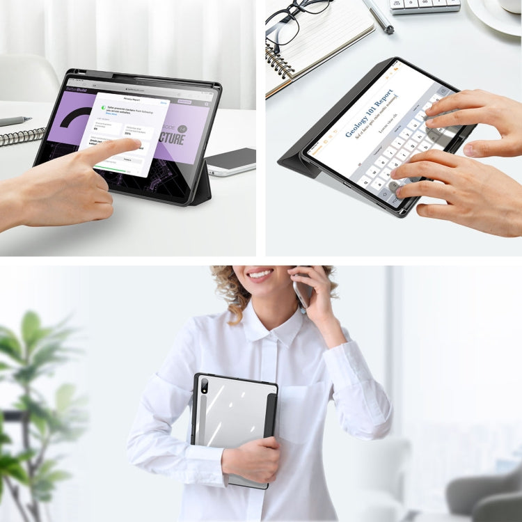 For Samsung Galaxy Tab S10+ DUX DUCIS TOBY Series Antiskid Leather Tablet Case with Sleep / Wake-up Function(Black) - free shipping - PMC Jewellery - Order now!