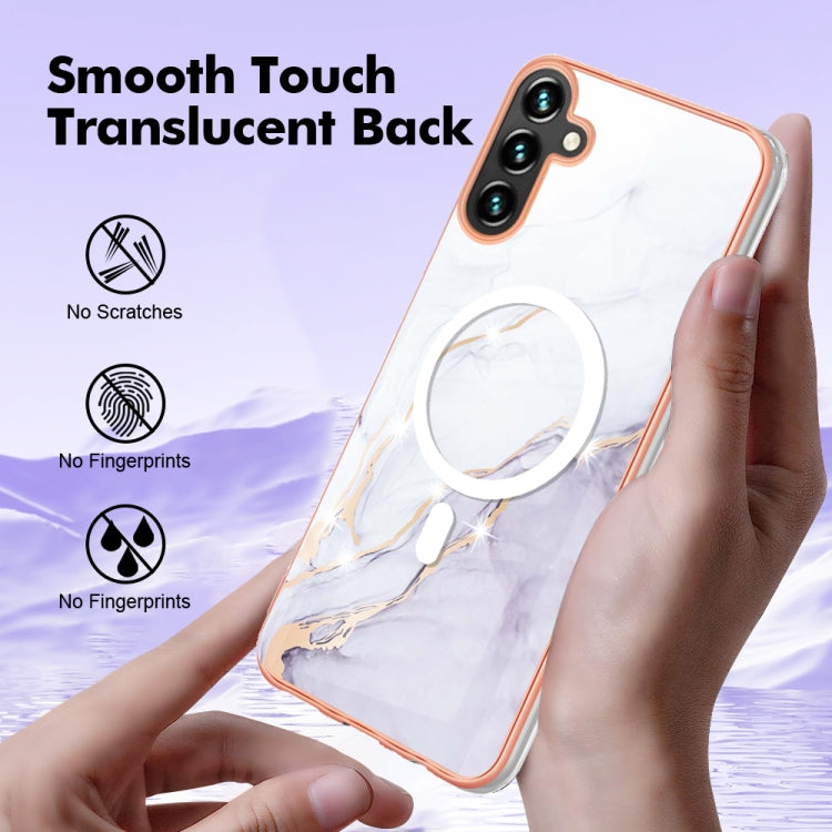 For Samsung Galaxy A34 5G Marble Pattern Dual-side IMD Magsafe TPU Phone Case(White 006) - Galaxy Phone Cases by PMC TechLife | Online Shopping South Africa | PMC TechLife