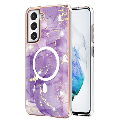 For Samsung Galaxy S21 FE 5G Marble Pattern Dual-side IMD Magsafe TPU Phone Case(Purple 002) - Galaxy Phone Cases by PMC Jewellery | Online Shopping South Africa | PMC Jewellery