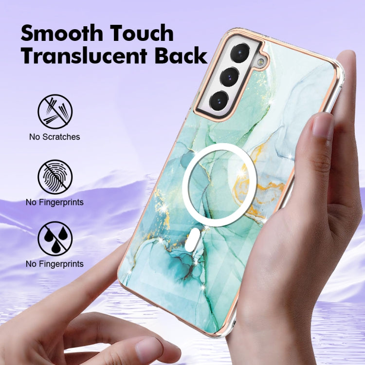 For Samsung Galaxy S21 FE 5G Marble Pattern Dual-side IMD Magsafe TPU Phone Case(Green 003) - Galaxy Phone Cases by PMC TechLife | Online Shopping South Africa | PMC TechLife