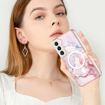 For Samsung Galaxy S22+ 5G Marble Pattern Dual-side IMD Magsafe TPU Phone Case(Rose Gold 005) - Galaxy S22+ 5G Cases by PMC Jewellery | Online Shopping South Africa | PMC Jewellery