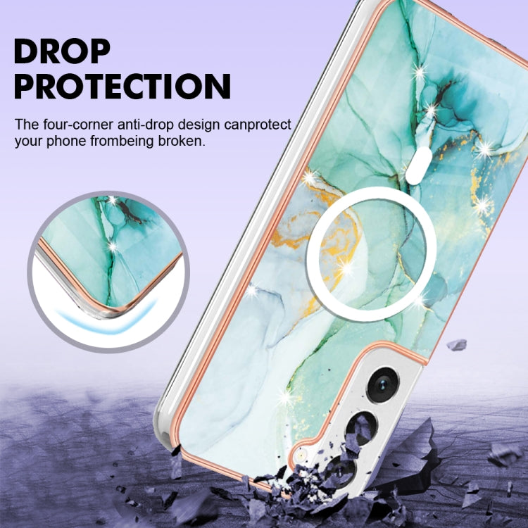 For Samsung Galaxy S22+ 5G Marble Pattern Dual-side IMD Magsafe TPU Phone Case(Green 003) - Galaxy S22+ 5G Cases by PMC TechLife | Online Shopping South Africa | PMC TechLife | Buy Now Pay Later Mobicred