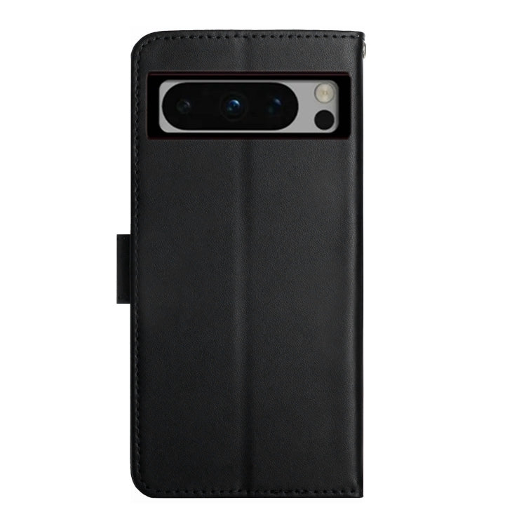 For Google Pixel 8 Pro HT02 Genuine Leather Fingerprint-proof Flip Phone Case(Black) - Google Cases by PMC TechLife | Online Shopping South Africa | PMC TechLife | Buy Now Pay Later Mobicred