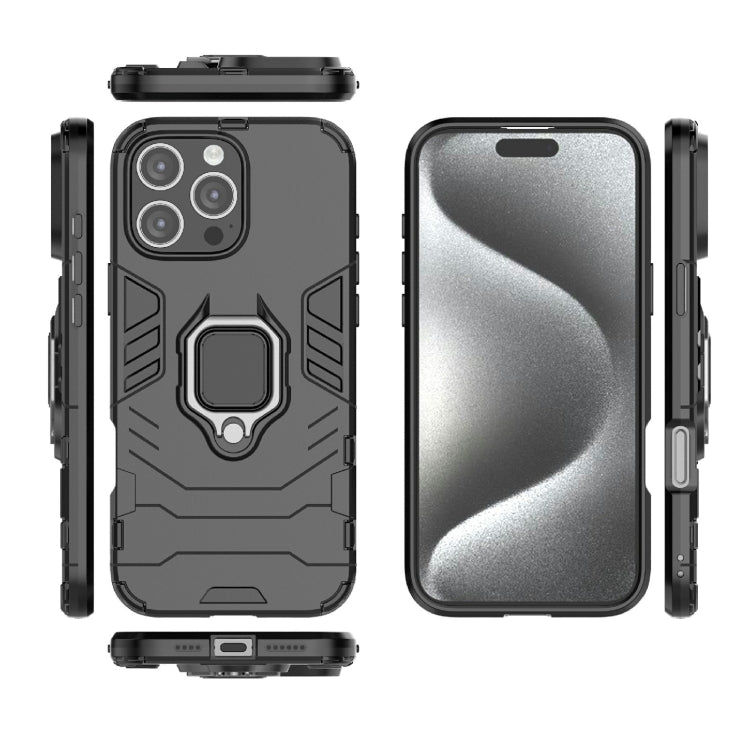 For iPhone 16 Pro Max Shockproof PC + TPU Holder Phone Case(Black) - iPhone 16 Pro Max Cases by PMC Jewellery | Online Shopping South Africa | PMC Jewellery | Buy Now Pay Later Mobicred