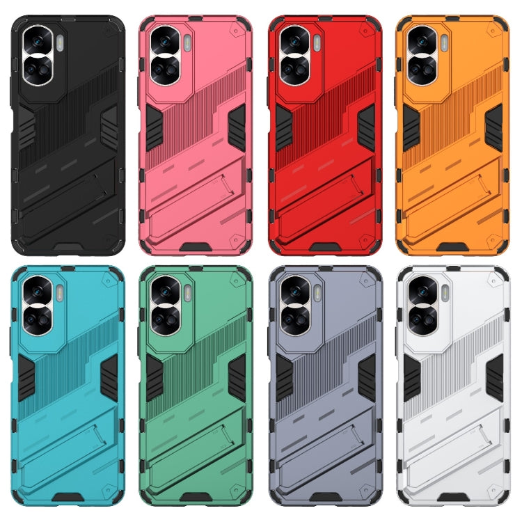 For Honor 90 Lite 5G Global Punk Armor 2 in 1 PC + TPU Phone Case with Holder(Light Red) - free shipping - PMC TechLife - Order now!