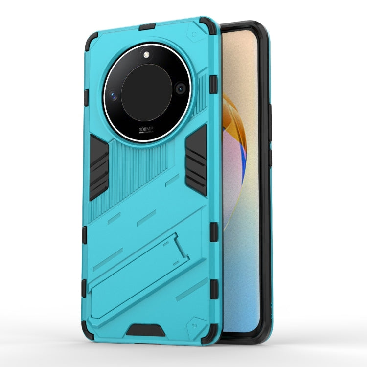 For Honor X50 5G Global / X9B Punk Armor 2 in 1 PC + TPU Phone Case with Holder(Blue) - Honor Cases by PMC TechLife | Online Shopping South Africa | PMC TechLife | Buy Now Pay Later Mobicred