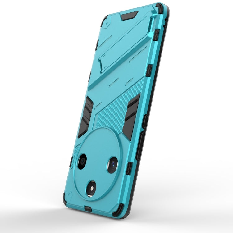 For Honor X50 5G Global / X9B Punk Armor 2 in 1 PC + TPU Phone Case with Holder(Blue) - Honor Cases by PMC TechLife | Online Shopping South Africa | PMC TechLife | Buy Now Pay Later Mobicred