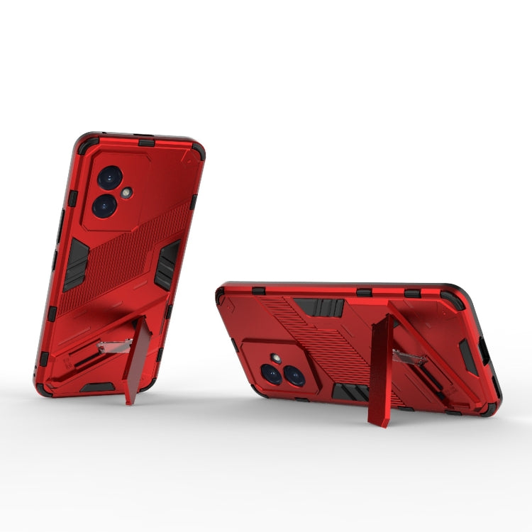 For Honor 100 5G Punk Armor 2 in 1 PC + TPU Phone Case with Holder(Red) - Honor Cases by PMC Jewellery | Online Shopping South Africa | PMC Jewellery | Buy Now Pay Later Mobicred