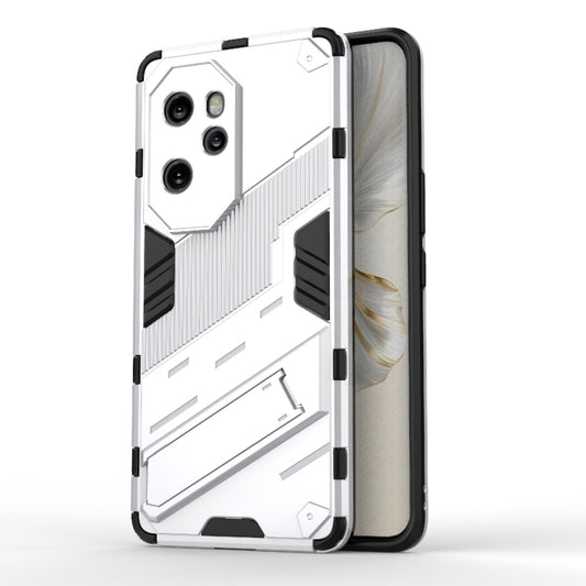 For Honor 100 Pro 5G Punk Armor 2 in 1 PC + TPU Phone Case with Holder(White) - Honor Cases by PMC Jewellery | Online Shopping South Africa | PMC Jewellery | Buy Now Pay Later Mobicred