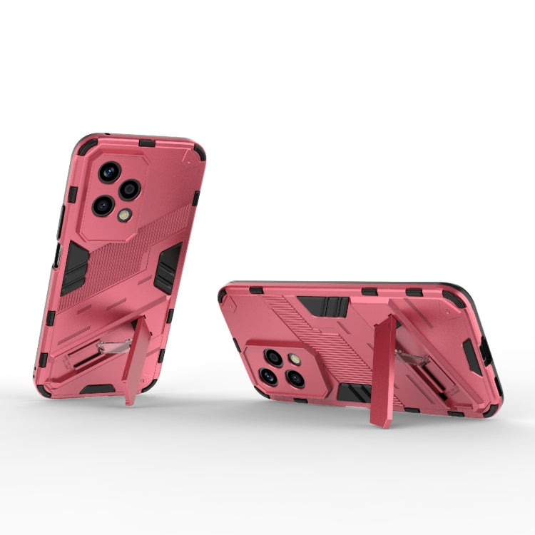 For Honor 200 Lite Global Punk Armor 2 in 1 PC + TPU Phone Case with Holder(Light Red) - Honor Cases by PMC TechLife | Online Shopping South Africa | PMC TechLife | Buy Now Pay Later Mobicred