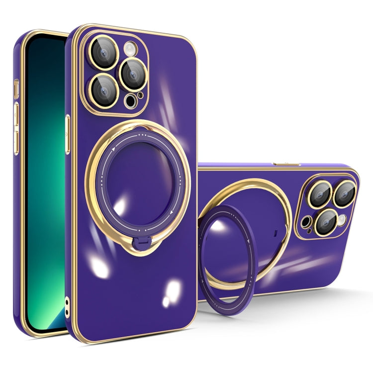 For iPhone 13 Pro Max Multifunction Electroplating MagSafe Holder Phone Case(Dark Purple) - free shipping - PMC TechLife - Order now!