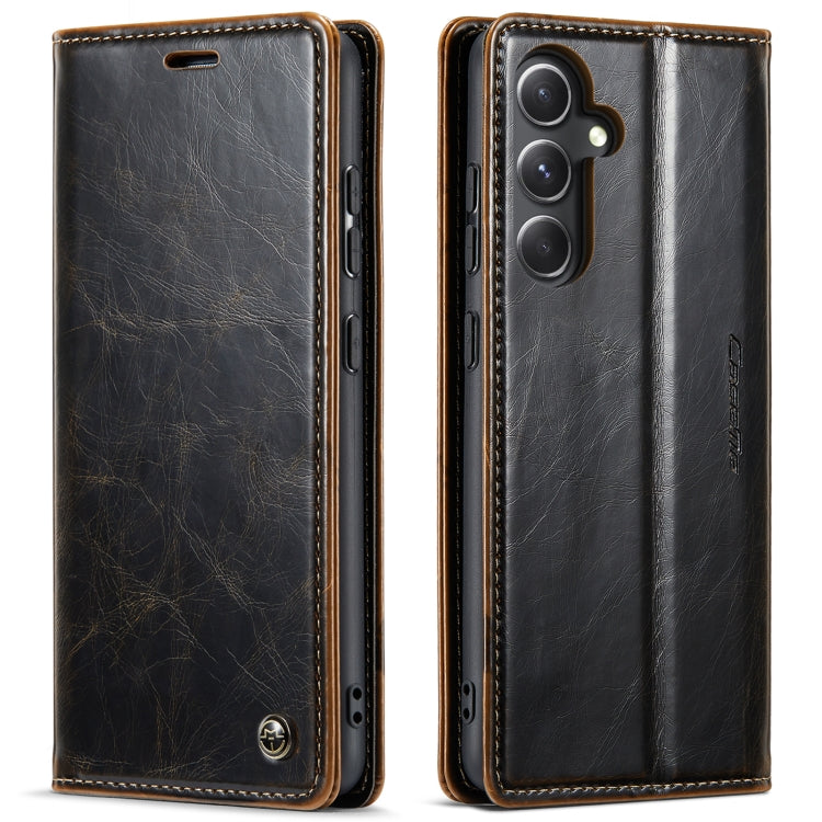 For Samsung Galaxy S23 FE CaseMe-003 PU + PC Business Style Crazy Horse Texture Leather Phone Case(Coffee) - Galaxy S23 FE 5G Cases by CaseMe | Online Shopping South Africa | PMC Jewellery | Buy Now Pay Later Mobicred