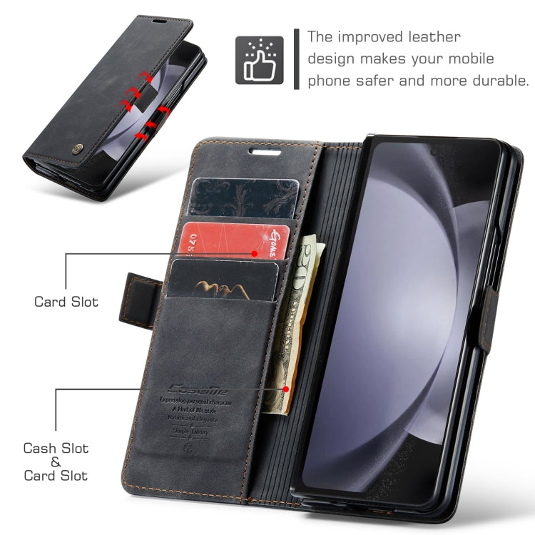 For Samsung Galaxy Z Fold5 CaseMe-013 Multifunctional Retro Frosted Leather Phone Case(Black) - Galaxy Z Fold5 Cases by CaseMe | Online Shopping South Africa | PMC Jewellery | Buy Now Pay Later Mobicred