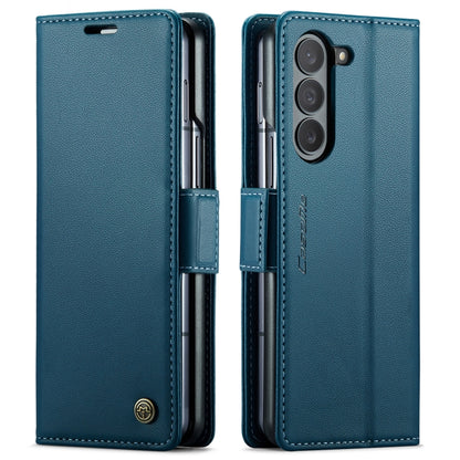 For Samsung Galaxy Z Fold5 CaseMe 023 Butterfly Buckle Litchi Texture RFID Anti-theft Leather Phone Case(Blue) - Galaxy Z Fold5 Cases by CaseMe | Online Shopping South Africa | PMC Jewellery