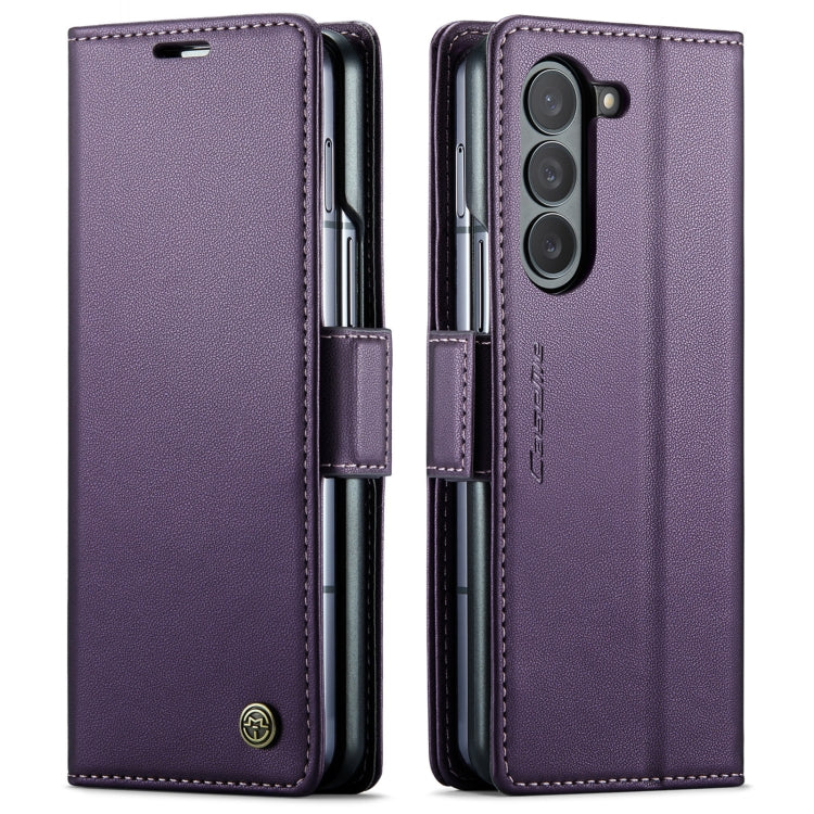 For Samsung Galaxy Z Fold5 CaseMe 023 Butterfly Buckle Litchi Texture RFID Anti-theft Leather Phone Case(Pearly Purple) - Galaxy Z Fold5 Cases by CaseMe | Online Shopping South Africa | PMC Jewellery | Buy Now Pay Later Mobicred