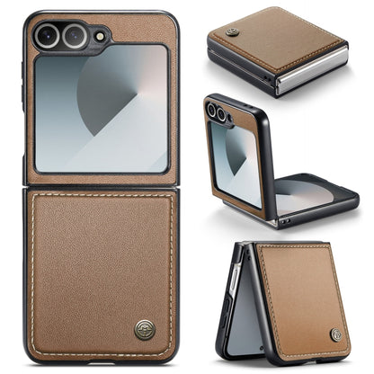 For Samsung Galaxy Z Flip6 5G CaseMe 023 Butterfly Buckle Litchi Texture RFID Anti-theft Leather Phone Case(Brown) - Galaxy Z Flip6 5G Cases by CaseMe | Online Shopping South Africa | PMC Jewellery | Buy Now Pay Later Mobicred