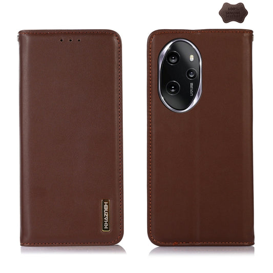 For Honor 100 Pro KHAZNEH Nappa Top Layer Cowhide Leather Phone Case(Brown) - Honor Cases by PMC Jewellery | Online Shopping South Africa | PMC Jewellery | Buy Now Pay Later Mobicred