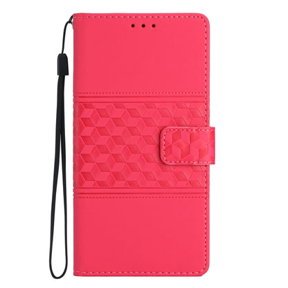 For iPhone 16 Diamond Embossed Skin Feel Leather Phone Case(Red) - iPhone 16 Cases by PMC Jewellery | Online Shopping South Africa | PMC Jewellery | Buy Now Pay Later Mobicred