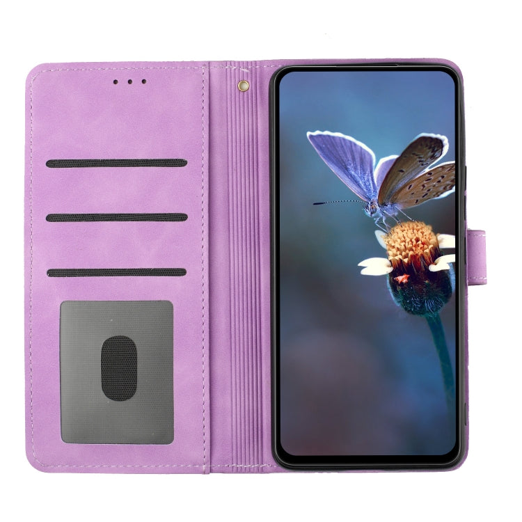 For iPhone 16 Flower Embossing Pattern Leather Phone Case(Purple) - iPhone 16 Cases by PMC Jewellery | Online Shopping South Africa | PMC Jewellery | Buy Now Pay Later Mobicred