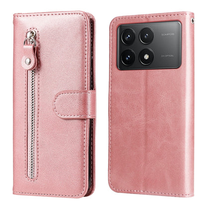 For Xiaomi Redmi K70 / K70 Pro Fashion Calf Texture Zipper Leather Phone Case(Rose Gold) - K70 Pro Cases by PMC Jewellery | Online Shopping South Africa | PMC Jewellery | Buy Now Pay Later Mobicred