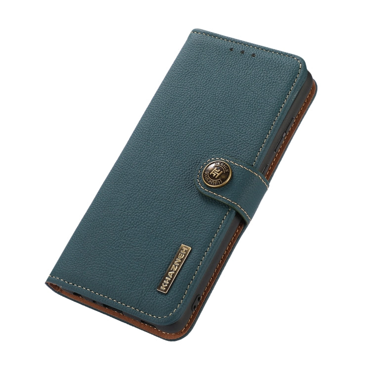 For OnePlus CE4 Lite KHAZNEH Custer Genuine Leather RFID Phone Case(Green) - OnePlus Cases by PMC TechLife | Online Shopping South Africa | PMC TechLife | Buy Now Pay Later Mobicred