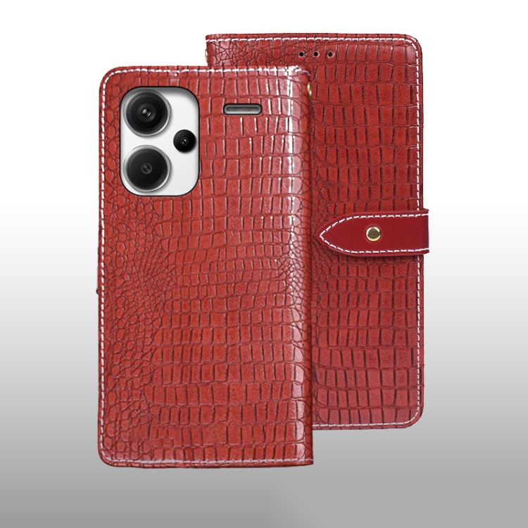 For Xiaomi Redmi Note 13 Pro+ 5G idewei Crocodile Texture Leather Phone Case(Red) - Note 13 Pro+ Cases by idewei | Online Shopping South Africa | PMC TechLife | Buy Now Pay Later Mobicred