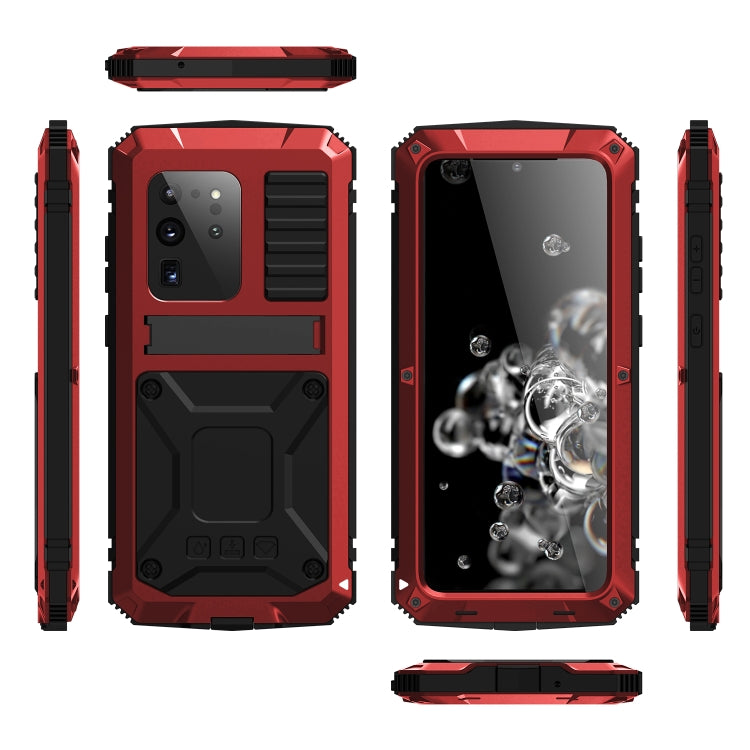 For Samsung Galaxy S20 Plus R-JUST Waterproof Shockproof Dustproof Metal + Silicone Protective Case(Red) - Galaxy Phone Cases by R-JUST | Online Shopping South Africa | PMC Jewellery | Buy Now Pay Later Mobicred