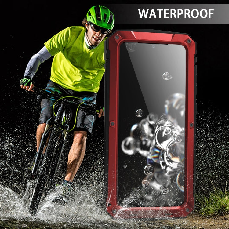 For Samsung Galaxy S20 Plus R-JUST Waterproof Shockproof Dustproof Metal + Silicone Protective Case(Red) - Galaxy Phone Cases by R-JUST | Online Shopping South Africa | PMC Jewellery | Buy Now Pay Later Mobicred