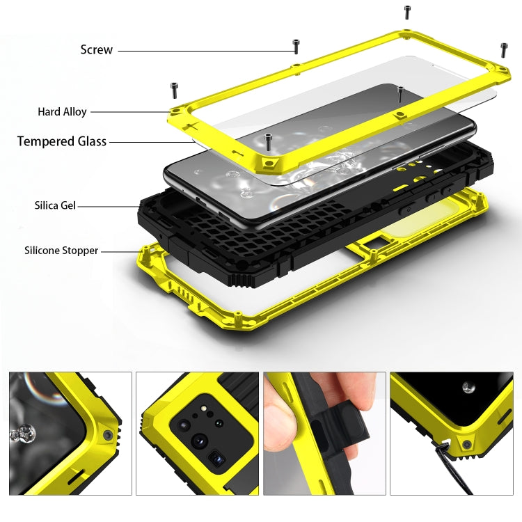 For Samsung Galaxy S20 Plus R-JUST Waterproof Shockproof Dustproof Metal + Silicone Protective Case(Yellow) - Galaxy Phone Cases by R-JUST | Online Shopping South Africa | PMC Jewellery