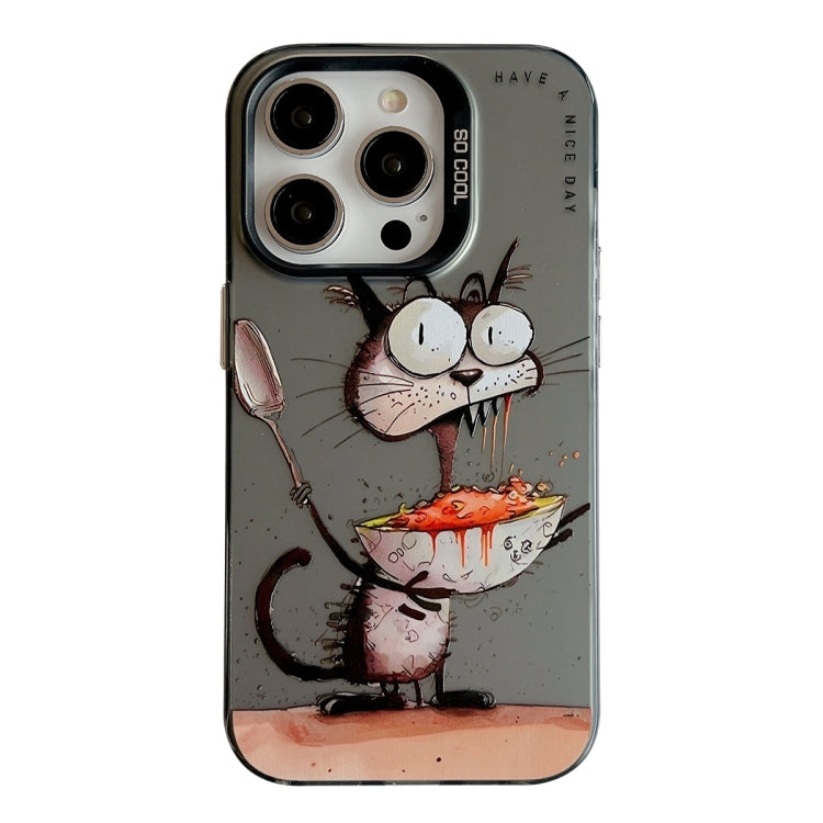 For iPhone 16 Pro Max Animal Pattern Oil Painting Series PC + TPU Phone Case(Eating Rat) - iPhone 16 Pro Max Cases by PMC Jewellery | Online Shopping South Africa | PMC Jewellery | Buy Now Pay Later Mobicred