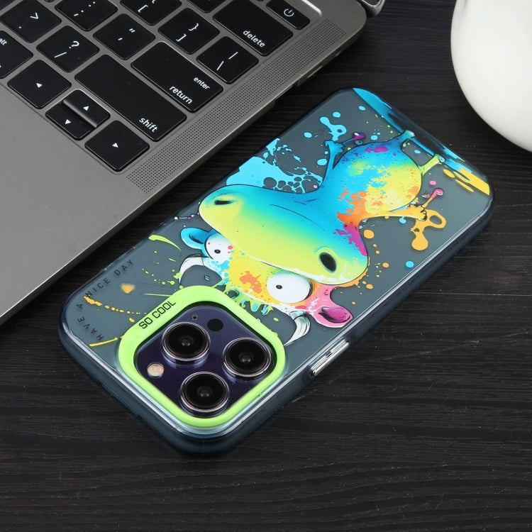For iPhone 16 Animal Pattern Oil Painting Series PC + TPU Phone Case(Dragon) - iPhone 16 Cases by PMC TechLife | Online Shopping South Africa | PMC TechLife | Buy Now Pay Later Mobicred