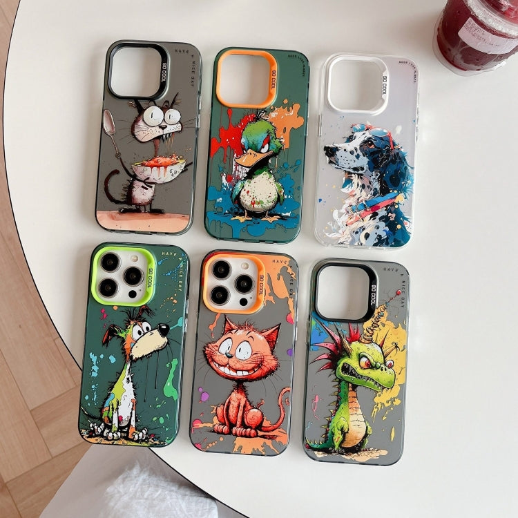 For iPhone 16 Animal Pattern Oil Painting Series PC + TPU Phone Case(Sheep) - iPhone 16 Cases by PMC TechLife | Online Shopping South Africa | PMC TechLife | Buy Now Pay Later Mobicred