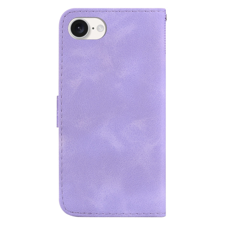 For iPhone SE 2024 Seven-shaped Embossed Leather Phone Case(Purple) - More iPhone Cases by PMC Jewellery | Online Shopping South Africa | PMC Jewellery | Buy Now Pay Later Mobicred