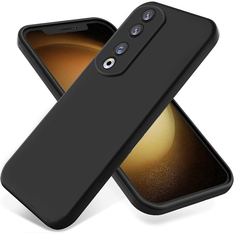For Honor 90 Pro Solid Color Liquid Silicone Dropproof Full Coverage Phone Case(Black) - free shipping - PMC TechLife - Order now!