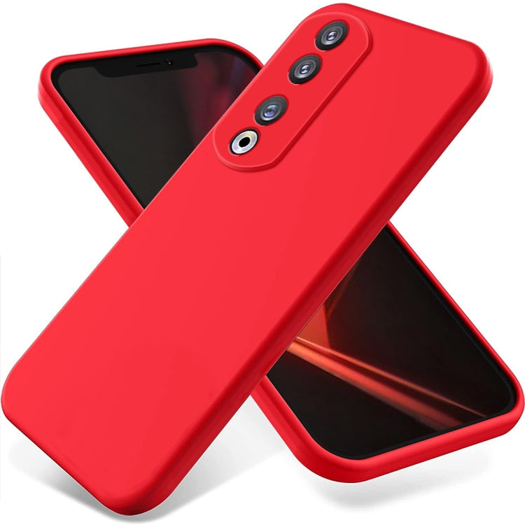 For Honor 90 Pro Pure Color Liquid Silicone Shockproof Phone Case(Red) - Honor Cases by PMC TechLife | Online Shopping South Africa | PMC TechLife | Buy Now Pay Later Mobicred