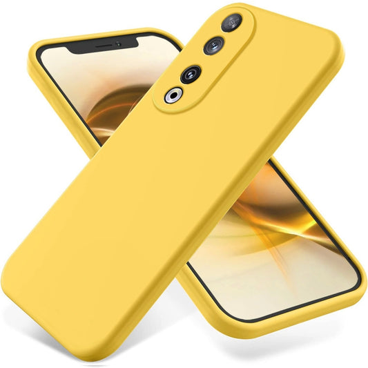 For Honor 90 Pure Color Liquid Silicone Shockproof Phone Case(Yellow) - Honor Cases by PMC Jewellery | Online Shopping South Africa | PMC Jewellery | Buy Now Pay Later Mobicred