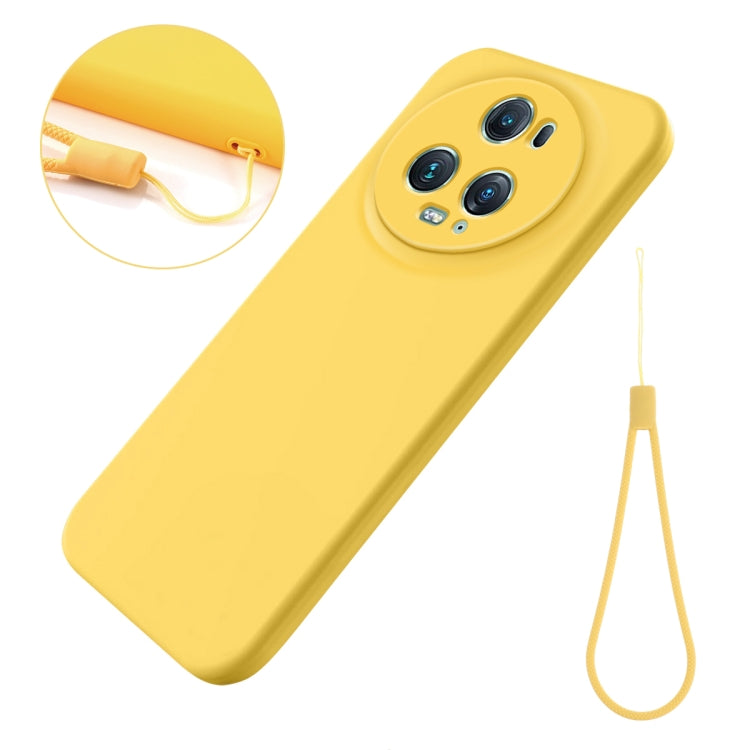 For Honor Magic5 Pro Pure Color Liquid Silicone Shockproof Phone Case(Yellow) - Honor Cases by PMC Jewellery | Online Shopping South Africa | PMC Jewellery | Buy Now Pay Later Mobicred