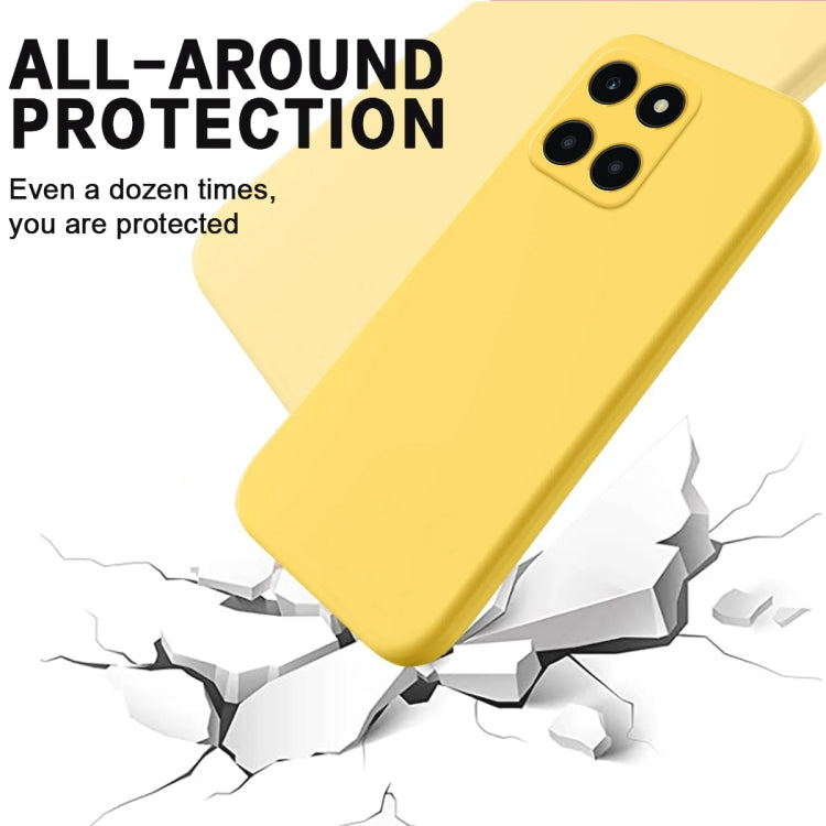 For Honor X6a Pure Color Liquid Silicone Shockproof Phone Case(Yellow) - Honor Cases by PMC Jewellery | Online Shopping South Africa | PMC Jewellery | Buy Now Pay Later Mobicred