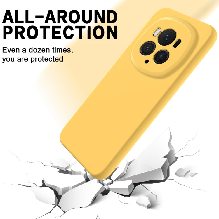 For Honor Magic6 Pro Pure Color Liquid Silicone Shockproof Phone Case(Yellow) - Honor Cases by PMC TechLife | Online Shopping South Africa | PMC TechLife | Buy Now Pay Later Mobicred