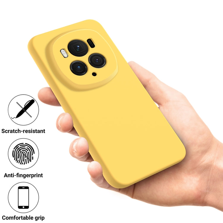 For Honor Magic6 Pro Pure Color Liquid Silicone Shockproof Phone Case(Yellow) - Honor Cases by PMC TechLife | Online Shopping South Africa | PMC TechLife | Buy Now Pay Later Mobicred