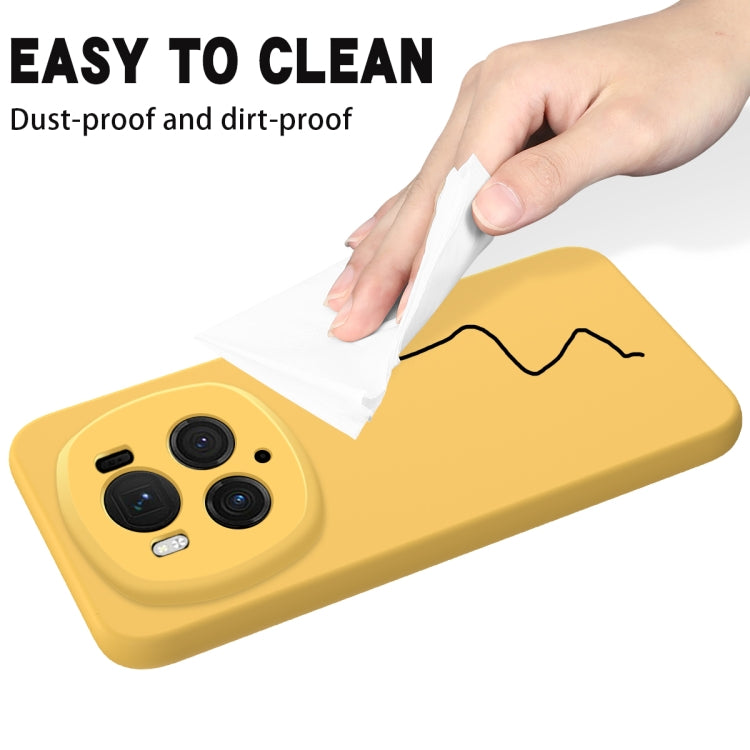 For Honor Magic6 Pro Pure Color Liquid Silicone Shockproof Phone Case(Yellow) - Honor Cases by PMC TechLife | Online Shopping South Africa | PMC TechLife | Buy Now Pay Later Mobicred
