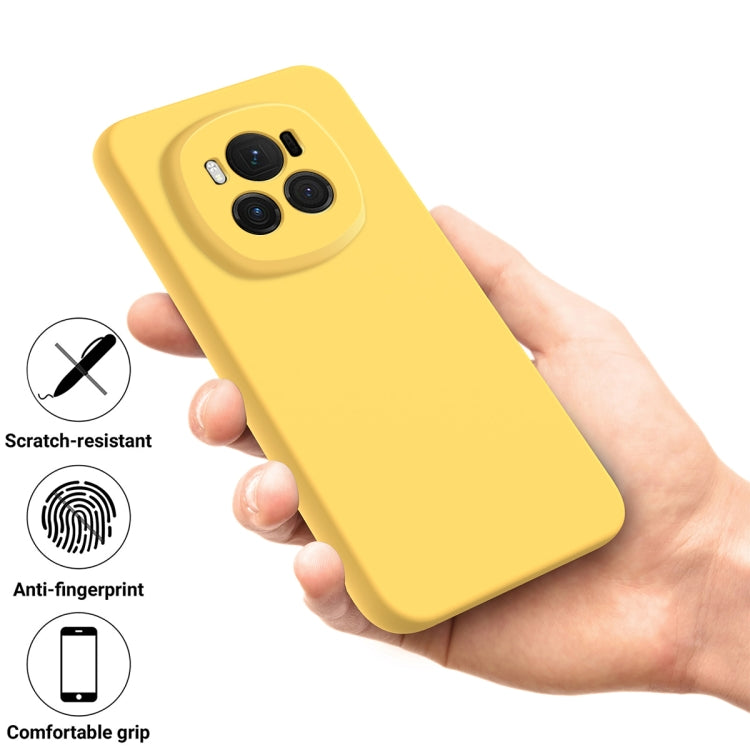 For Honor Magic6 Pure Color Liquid Silicone Shockproof Phone Case(Yellow) - Honor Cases by PMC TechLife | Online Shopping South Africa | PMC TechLife | Buy Now Pay Later Mobicred