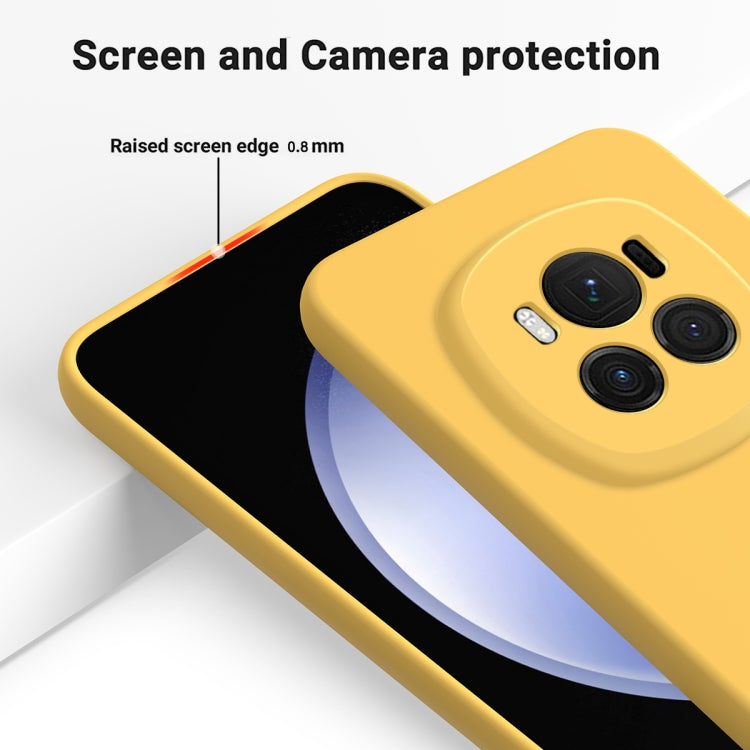 For Honor Magic6 Pure Color Liquid Silicone Shockproof Phone Case(Yellow) - Honor Cases by PMC TechLife | Online Shopping South Africa | PMC TechLife | Buy Now Pay Later Mobicred