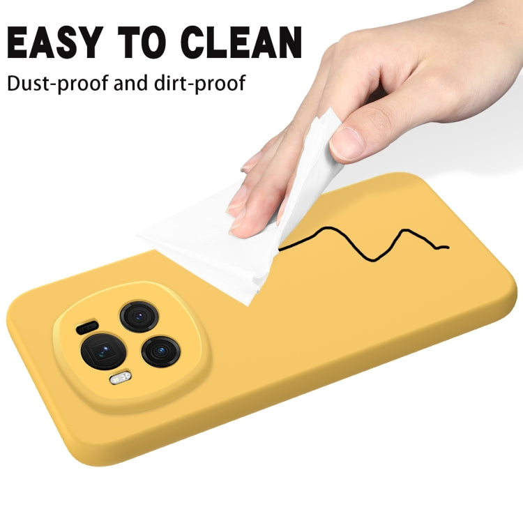 For Honor Magic6 Pure Color Liquid Silicone Shockproof Phone Case(Yellow) - Honor Cases by PMC TechLife | Online Shopping South Africa | PMC TechLife | Buy Now Pay Later Mobicred